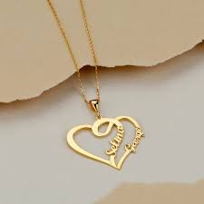 double heart Name necklace